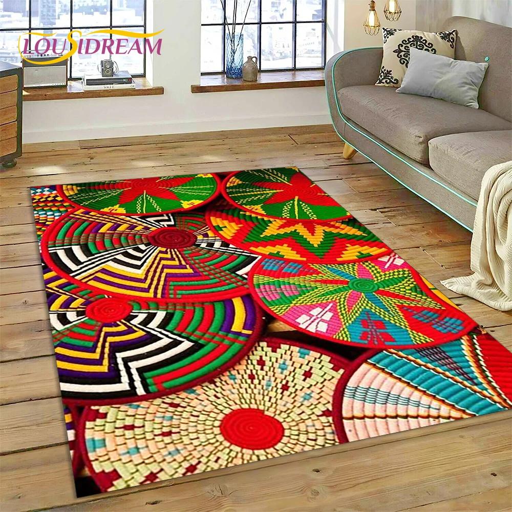 Tappeto Mandala Trama Floreale Colorata VIKAMA, Tappeto Antiscivolo per Soggiorno, Camera da Letto, Divano, Decorazione Casa, Zerbino