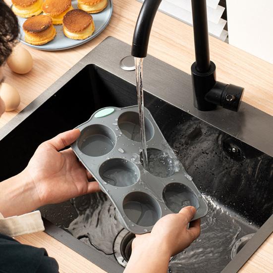 Silicone Cake Mold 6/12-Cavity Mini Fluted Tube Pan BPA-Free Non-Stick Small Cake Baking Mold Food Grade Silicone Mold Gifts for Bakers Mother's