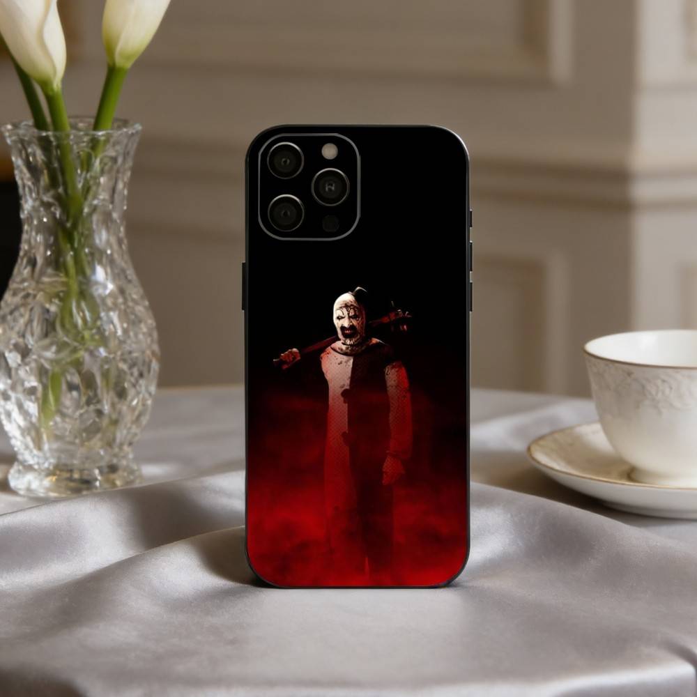 movie T-thrilling T-Terrifier-R Phone Case For iPhone 17pro,16,15,14,13,12,11 Plus,Pro Max,XS,Soft Silicone Black Cover
