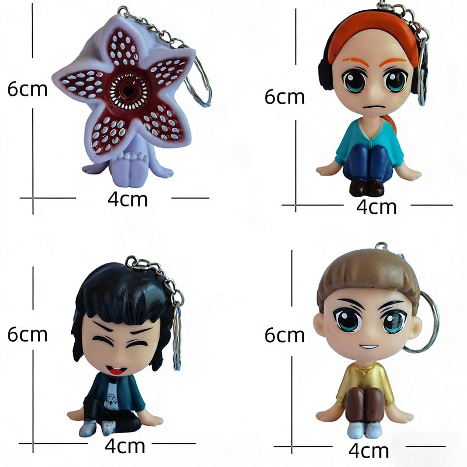 New 8 styles Stranger Keychain Eleven Dustin Barb steve Demogorgon Action  Figures Toys THINGS with box
