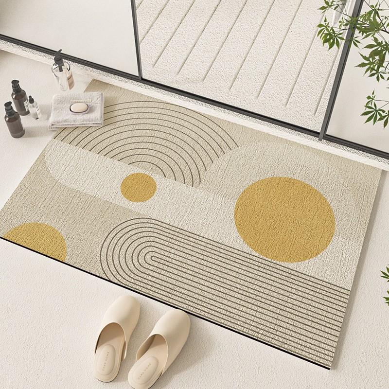 Silica Diatomite Bath Mat Absorbent Fast Drying Non Slip Floor Rug Bathroom Entrance Modern Minimalist
