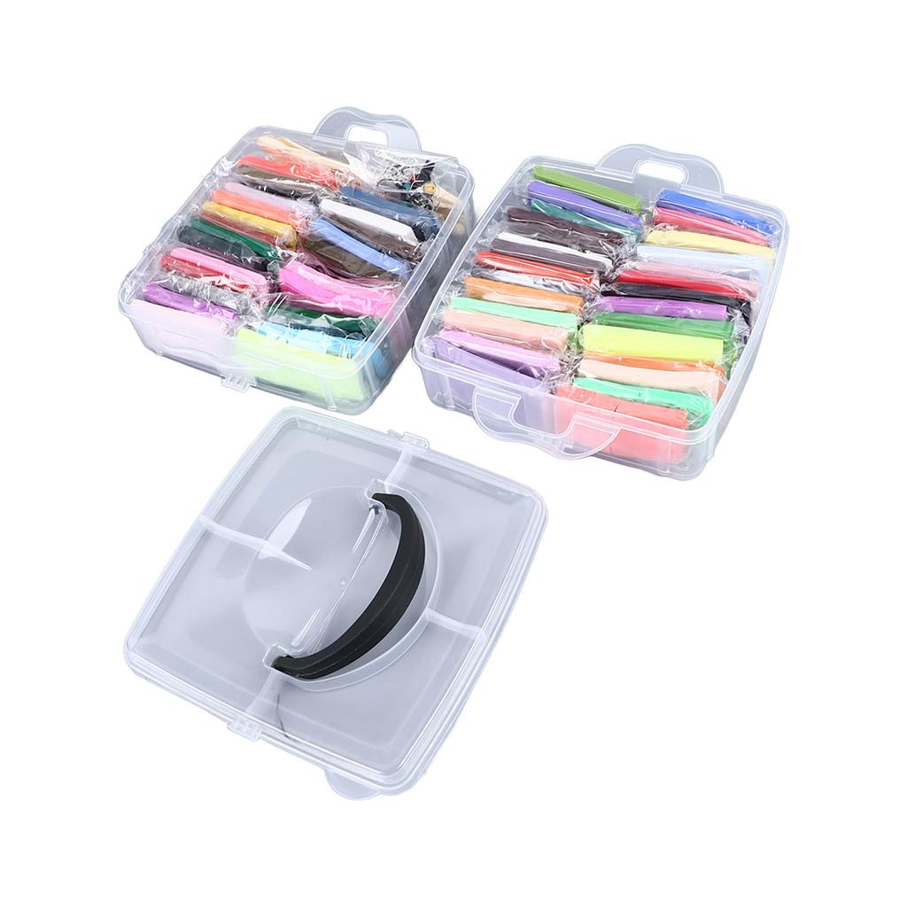 50 Colours Modelling Clay Set Soft Light Safe Easy To Mouldable Polymer Clay Set for Children Over