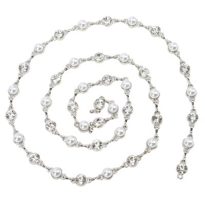 1 Yd Nappa di Strass di Perle Catena di Rifinitura Lucido 1 cm Larghezza Catena di Rifinitura di Strass per Abbigliamento Fai da Te