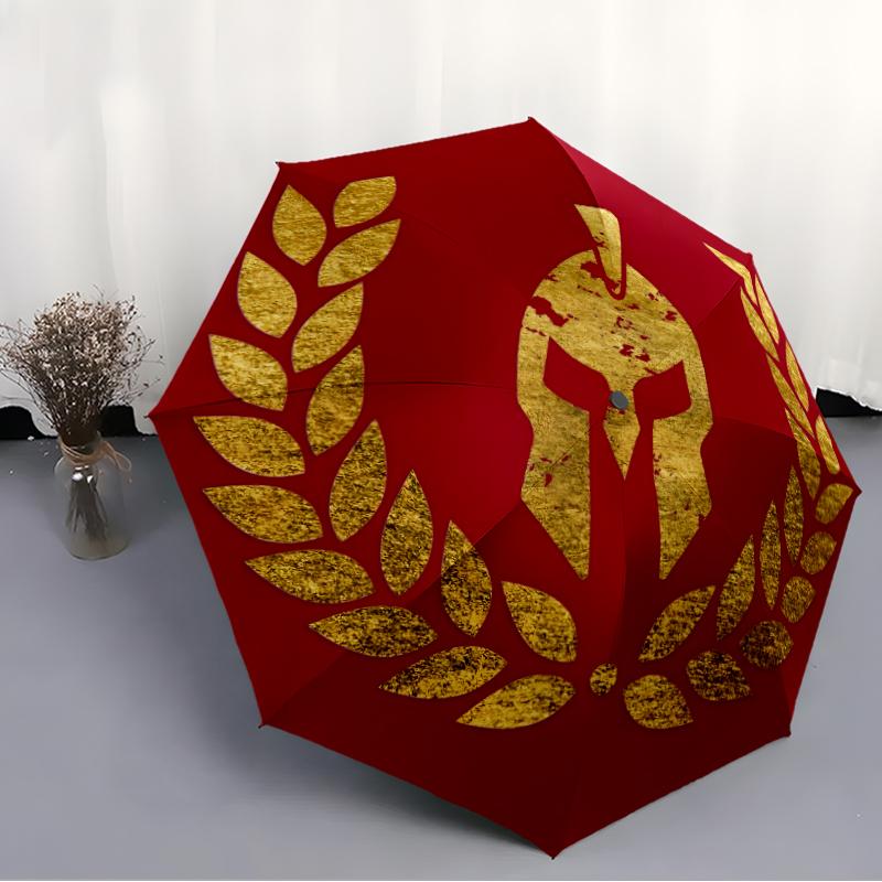 Gladiator Helmet Fashionable Automatic Opening/Closing Folding Umbrella. Portable and Foldable, Ideal for Gift, Travel, and Daily Use.