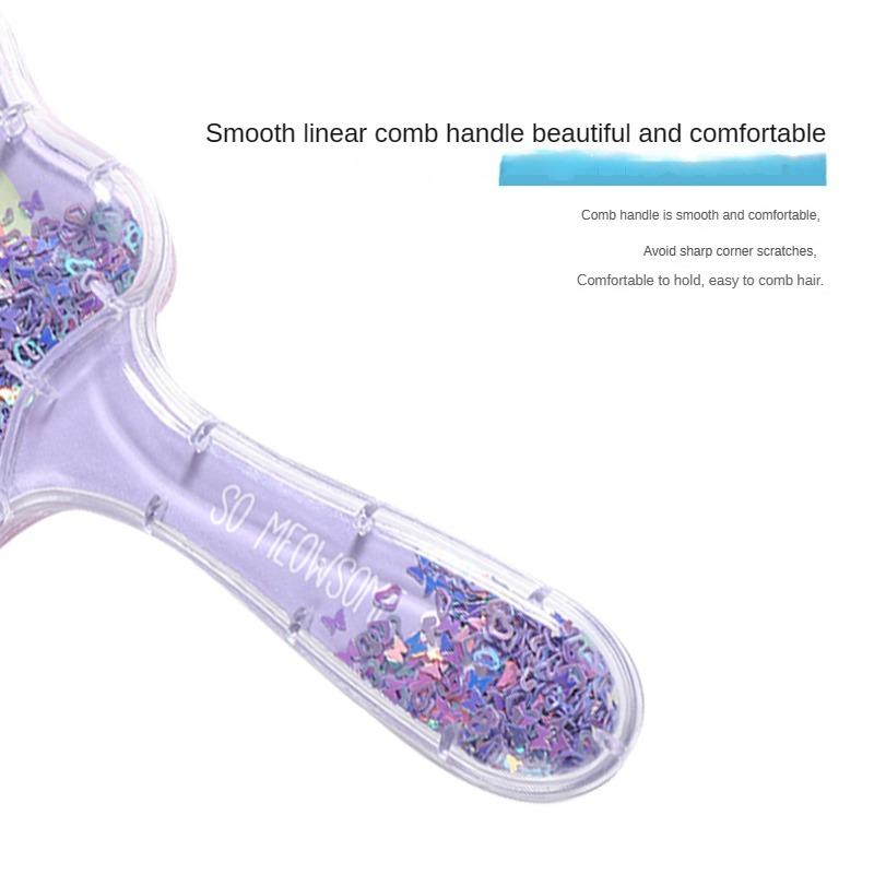 2023 New Cartoon Quicksand Comb with Glitter and Foam Hair Cushion Massage Comb for Cosmetic Styling