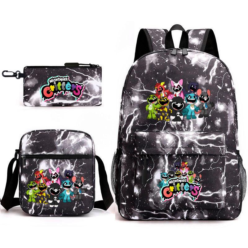 Poppy's Game Time Starry Sky Elementary School Bag Nightmare Animal Large Capacity Backpack Three-piece Set