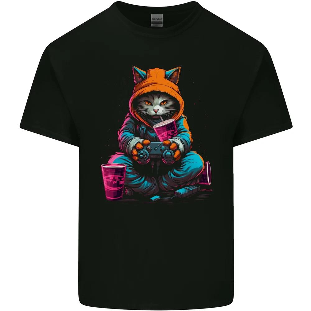A Gaming Cat Cool Gamer Video Games Unisexs Light Cotton TShirt S