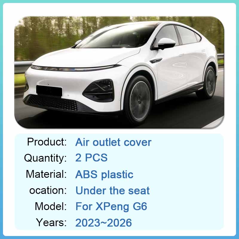 For XPeng G6 2025 2025 2025 2026 Air Outlet Cover Rear Under Seat Conditioner Vent Anti-blocking Grilles Car Auto Accessories