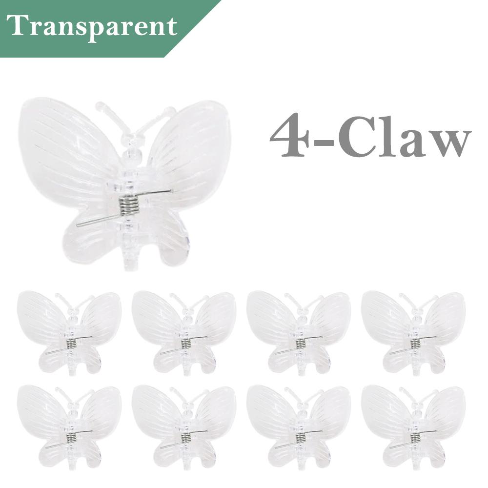 30/50/100pcs New Butterfly Plastic Plant Clips 4-Claw Orchid Flowers Support Clamp Clasp Tied Bundle Branch Climbing Vine Stem
