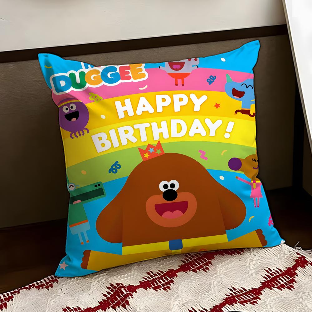 HHey Duggee cartoon Cushion Cover Reversible Soft Durable Pillow Cover Home Car MultiScene Use for Daily Comfort