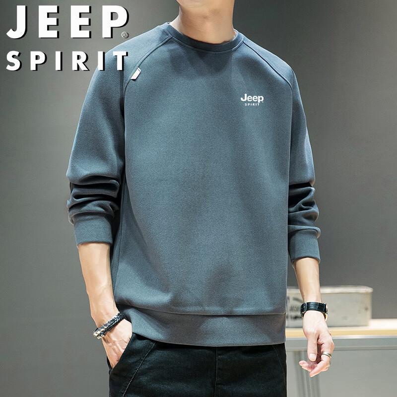 JEEP SPIRIT Men's Round Neck Long Sleeve Casual Sweatshirt
