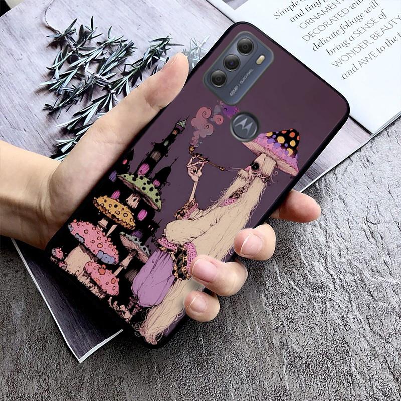 Trippy Mushroom Wizard Phone Case For Motorola G84 G22 G32 G34 G52 G10 G20 G30 G60 G60S G13 G50 G54 G62 G53 G72 G85 G24 Power