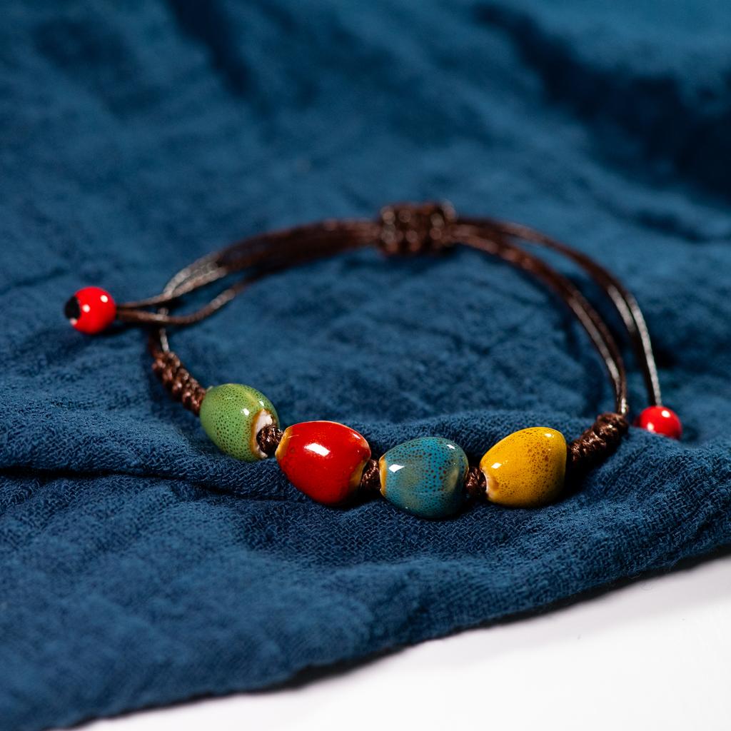 Love stone women's ceramic bracelet Female hand-woven couple small jewelry #5347