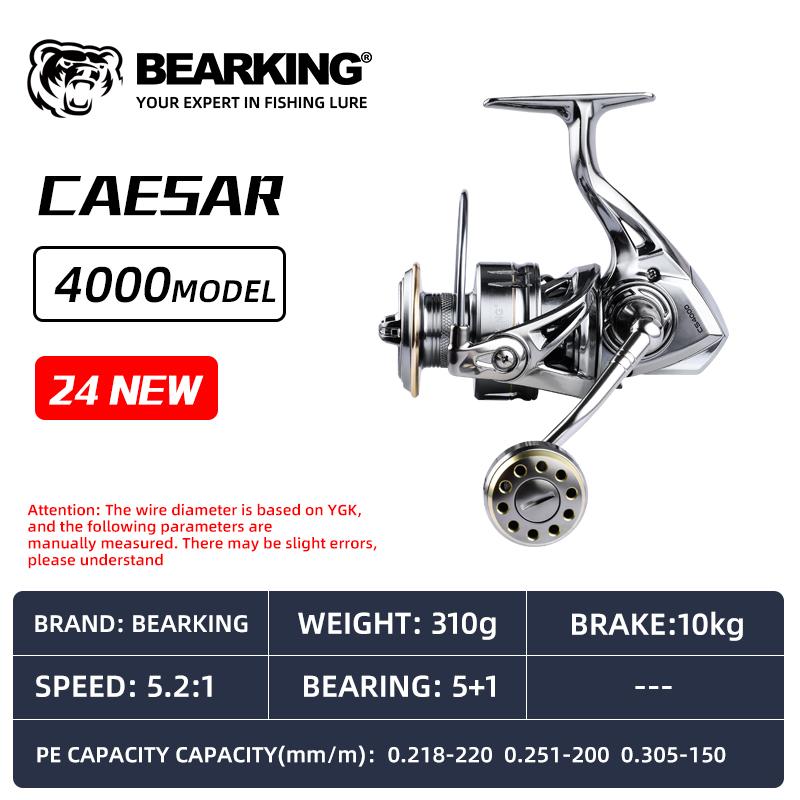 BEARKING CAESAR series 5+1BB stainless steel bearings drive system 5.2:1 fishing reel 15Kg maximum power rotary fishing reel