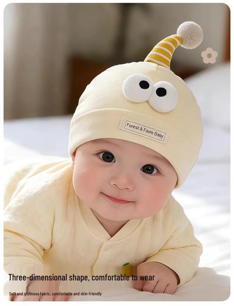 Frühlings-/Herbst-Neugeborenenhut: Dünner Baumwollpullover, Winddicht & Fontanellenschutz für Jungen und Mädchen