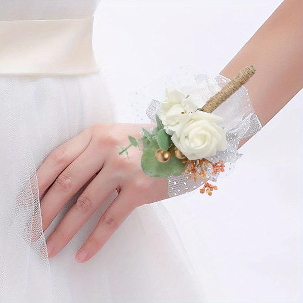 Set of 8 Rose Boutonniere for Men Wedding with Pins Groom Artificial Flower Boutonniere for Wedding Ceremony Formal Dinner Party Prom Flowers