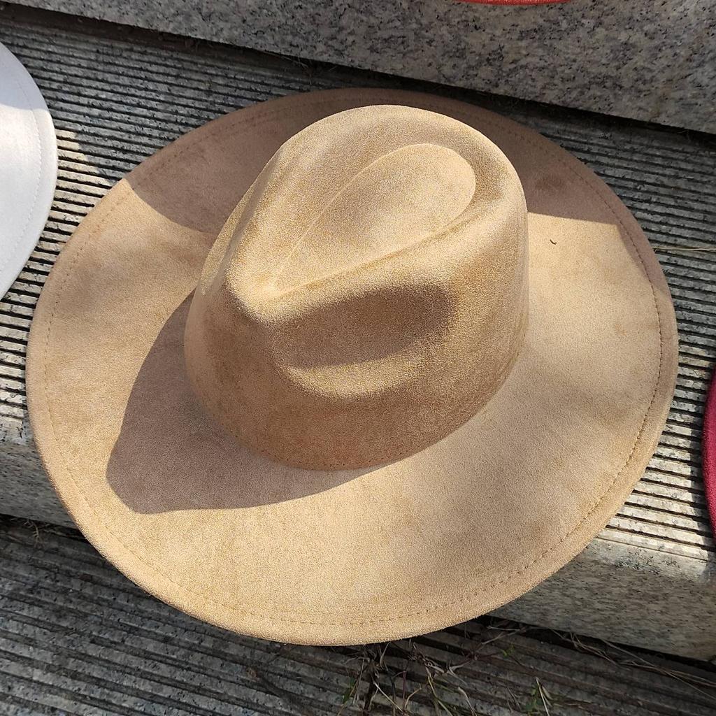 Suede Wide-brimmed Hat 9.5 Cm Brim Width Unisex Suitable for Jazz Hat Fedora Hat Church Hat Felt Hat Soft Felt Hat Panama Hat.