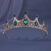 Retro Baroque Crown Tiara Alloy Rhinestone Princess Stage Performance Small Crown Accessories Bridal Jewelry