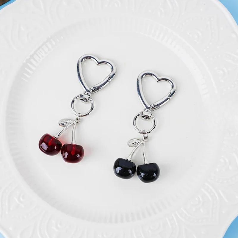 1 Piece Kawaii Cherry Bag Purse Charms Pendant Cute Cherry Keychain For Women Car Keys Decoration Gifts Stuff Accessories