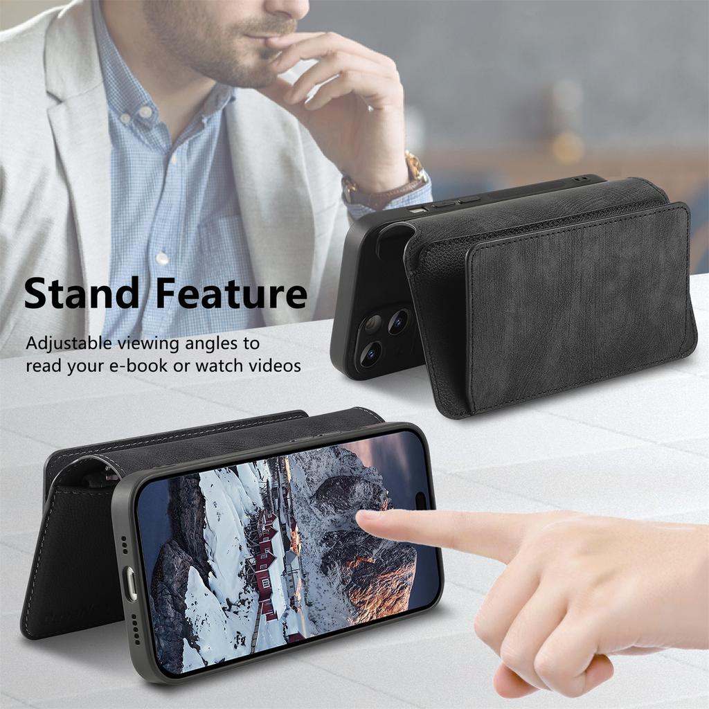 CASENEO MW-02 For iPhone 17 Pro Max Case Detachable Magnetic Leather Flip Phone Cover