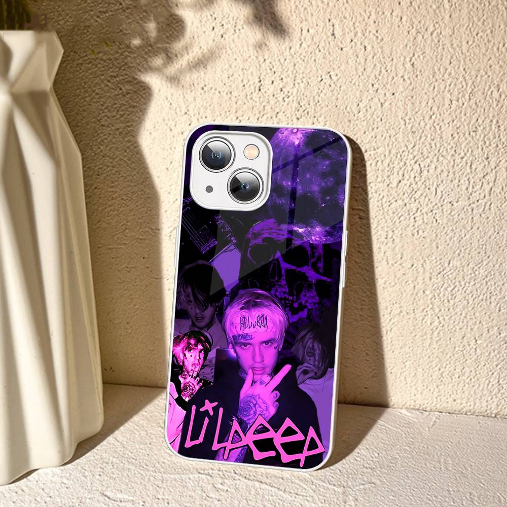 Singer Rapper L-Lil Peep For IPhone 14 13 12 Mini 11 Pro XS Max X XR 14 Plus Tempered Glass Cover