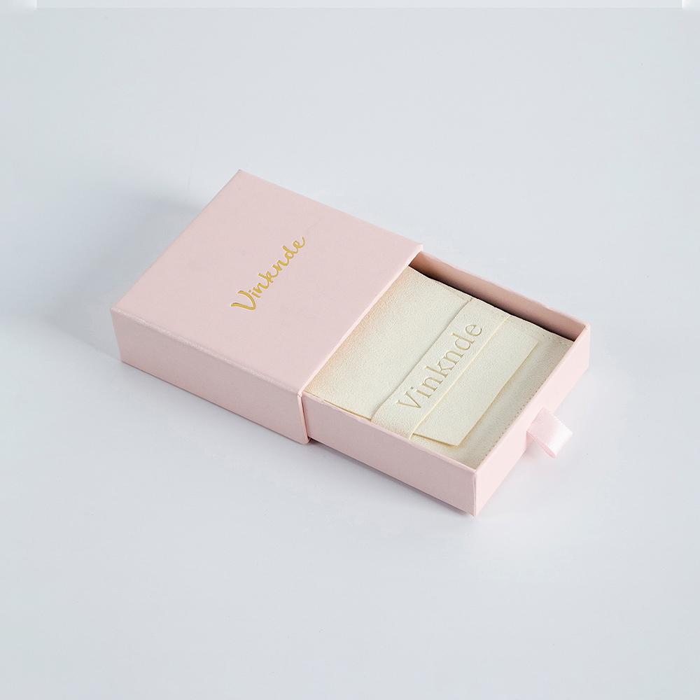 24/50/100Sets Custom Logo 9x9x2.5cm Jewelry Drawer Box 8x8cm Microfiber Strip Bags Can Debossed Logo For Earrings Rings Necklace