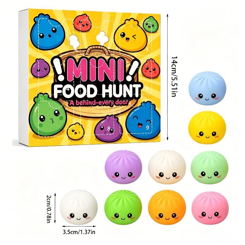 Fidget Mystery Baozi Countdown Calendar  Sensory Toy For Kids Teens Adults Party Table Decor Christmas Gift