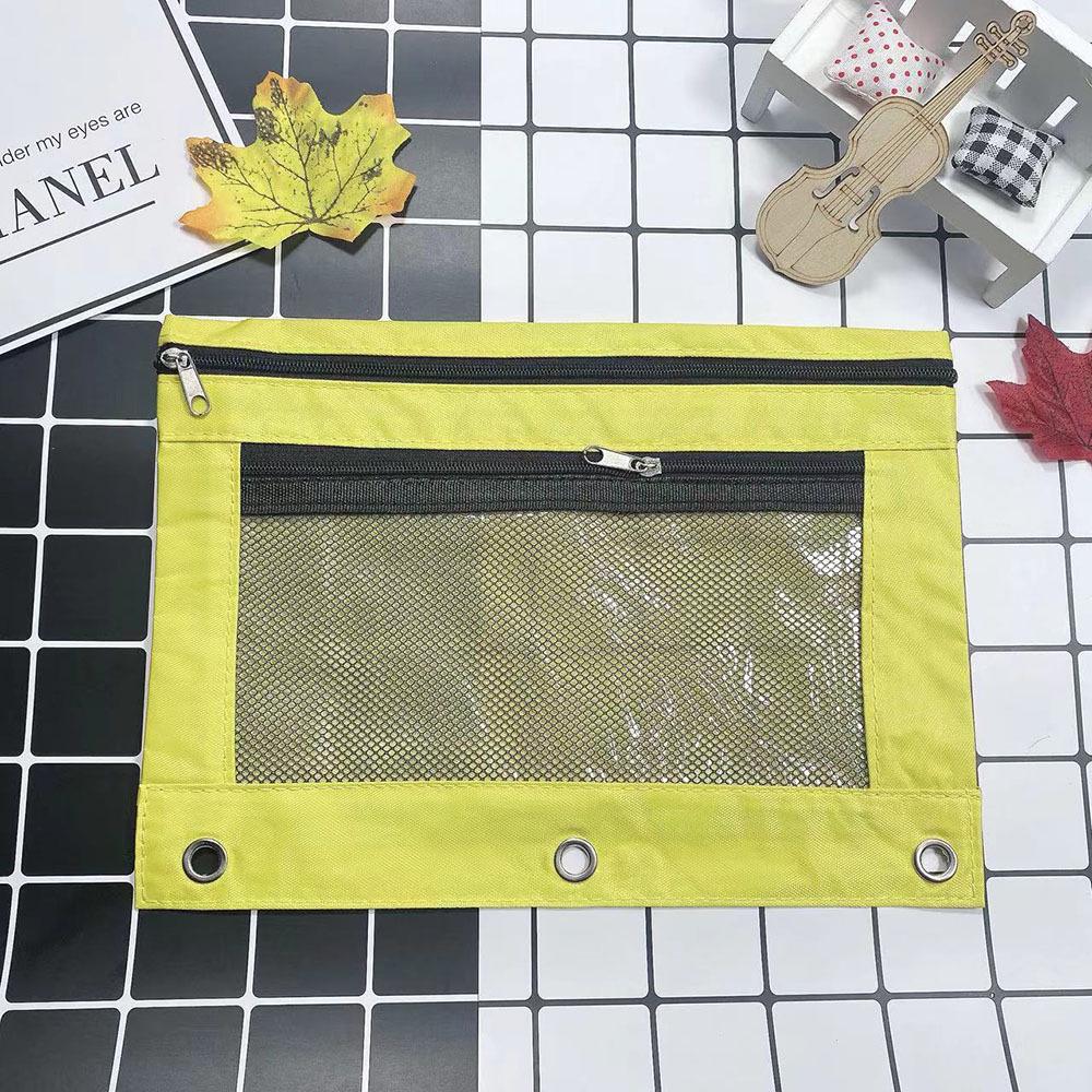 Oxford Cloth Three-Ring Binder & Pencil Case with Double Zippers