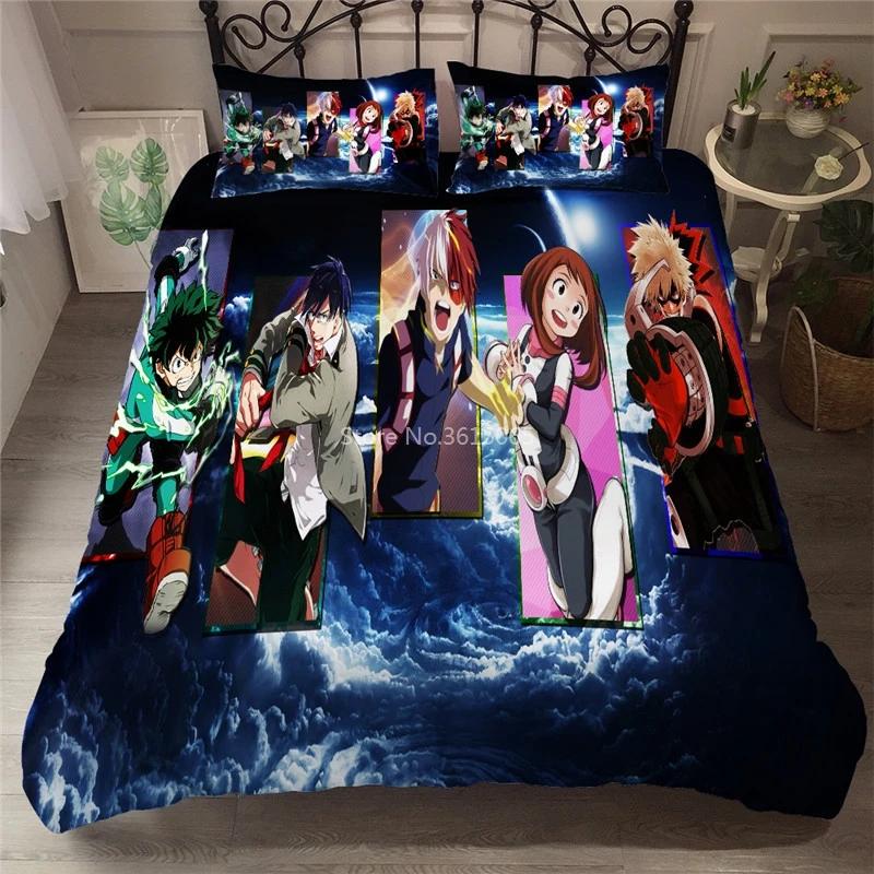 New Products 3d My Hero Academia Bedding Set Bed Linen Bedclothes Adult Kid Duvet Cover Set Pillowcase Twin Full Queen King Size