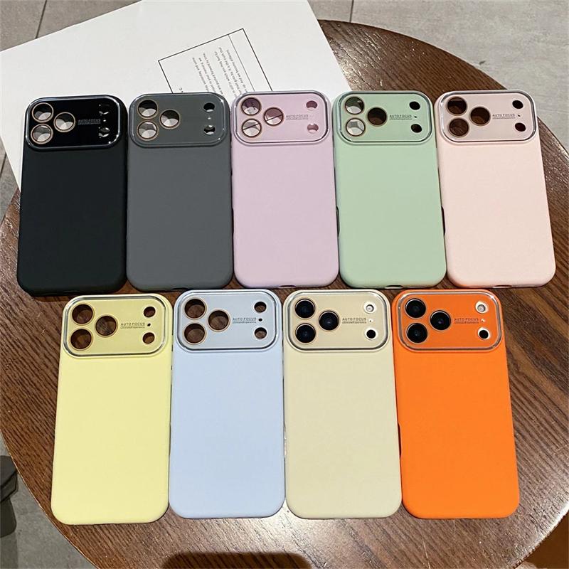 Liquid Silicone Matte Solid Phone Case for iPhone 17 Air 16 15 Pro Max 14 Plus 13 Large Window Camera Protection Cover Funda