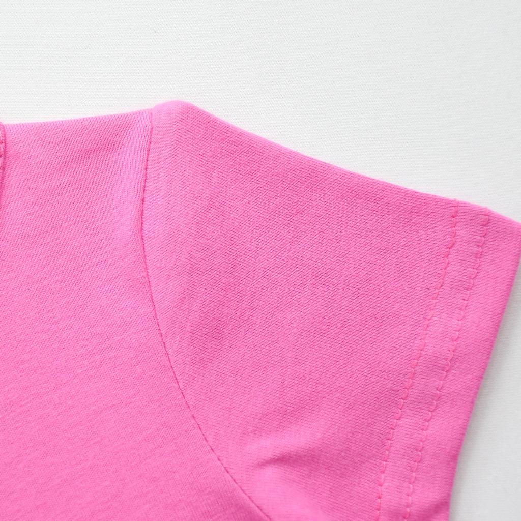 Kids Girls K-POP Rumi Zoey Mira Print Mesh Rainbow Round Neck Short Sleeves Casual Cotton Dress