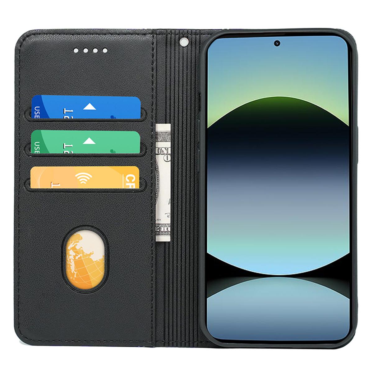 

HX01 Для Xiaomi Redmi Note 14 4G (163,25 мм) Чохол-гаманець з магнітною застібкою, PU шкіра, чохол для телефону Brown