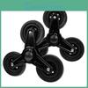 Cart 2pcs Folding Grocery Rubber Three Wheel Utility Stair Wheels Black Heavy Duty Replacement