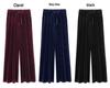 Women's High-Waist Velvet Wide-Leg Pants: Plus-Size, Loose, Thick Slim-Fit, Perfect for Autumn & Winter Casual Wear.