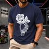 2026 New Cotton Tshirt Skull Hand Holding Rose Gothic Print Crew Neck Short Sleeve Casual Top