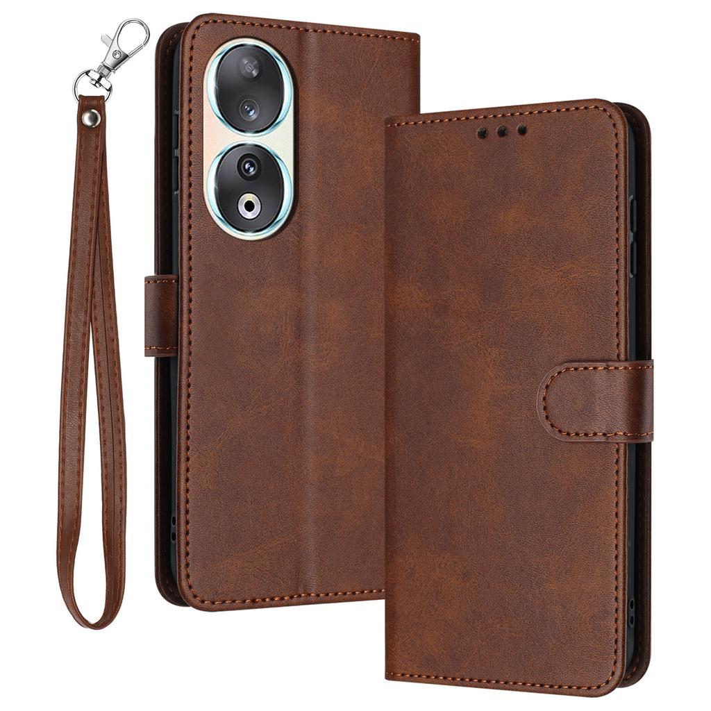 Leather Phone Cases for Honor 90   Wallet Stand Calf Texture Cover