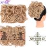 LARGE Comb Clip In Curly Hair Extension Synthetic Hair Pieces Chignon Women Updo Cover Hairpiece Extension Hair Bun