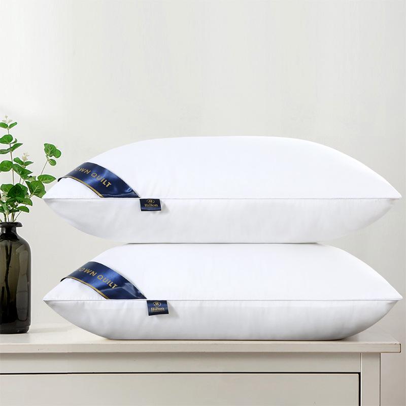 Hilton All Cotton Star Hotel Feather Down Pillow for Adults and Students