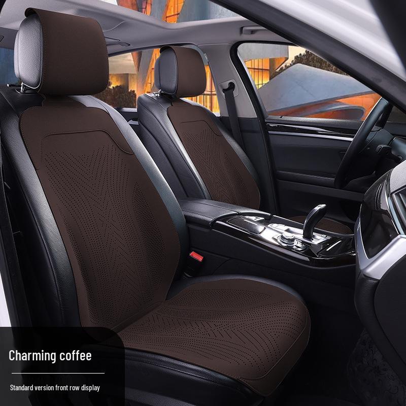 Universal Semi-Surround Suede Car Seat Cushion - All Seasons, Summer Cool, Small Waist Design 2025