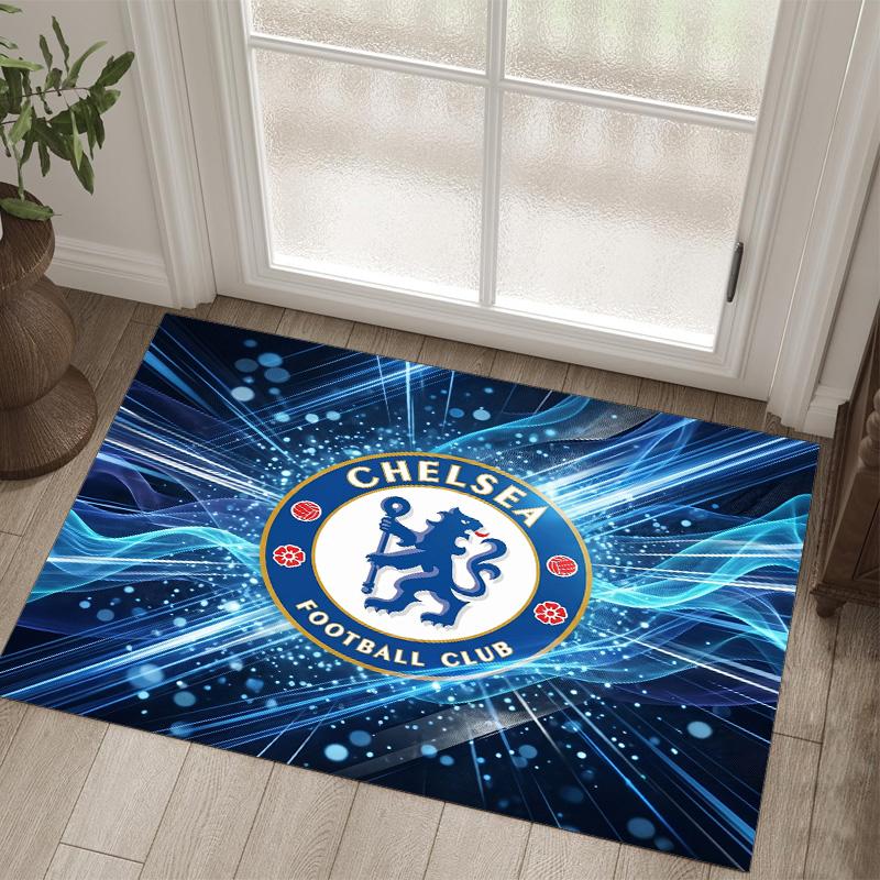 Tappeto in Velluto di Cristallo Design Chelsea FC Accogliente Non?Tappeto Stampato Antiscivolo per Camera da Letto Soggiorno Ingresso