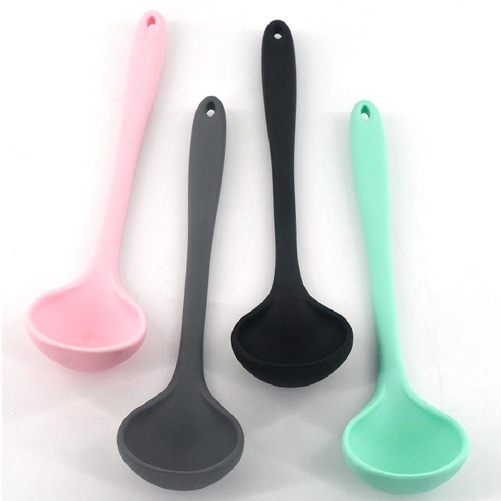 Kitchen Multifunction Curved Handle Non-stick Dinnerware Tableware Soup Ladle Serving Spoon Scoop