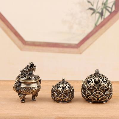 Bruciatore di incenso a Loto Buddismo Portaincenso a rubinetto Mini bruciatore di sandalo Artigianato Ornamento per la decorazione della casa