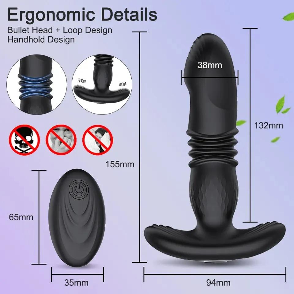 Teleskop Vibrierender Butt Plug Anal Sex Spielzeug für Frauen Vibrator Wireless Remote Ass Anal Dildo Prostata Massager Männer Buttplug