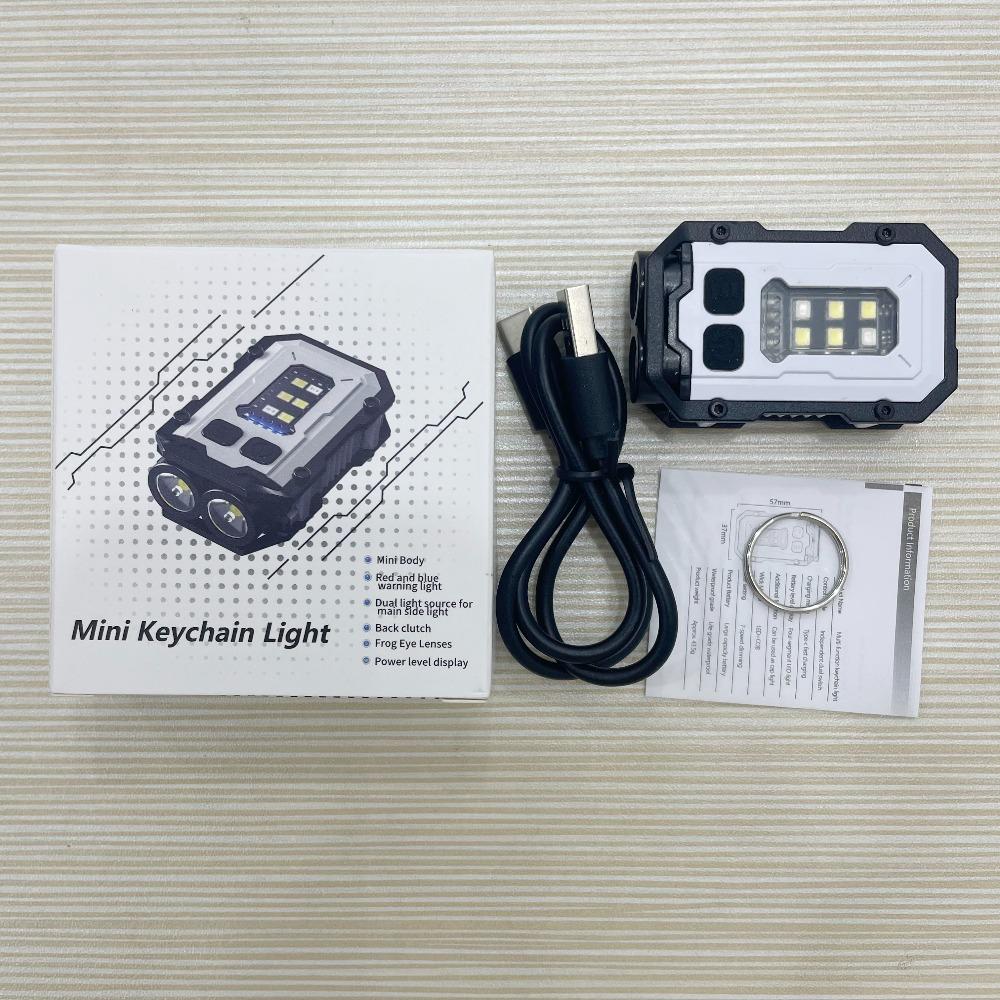 Clip-On Flashlight Rechargeable Mini EDC Keychain Torch,Compact Pocket COB Flash Light for Hiking Camping Fishing Holiday Gifts
