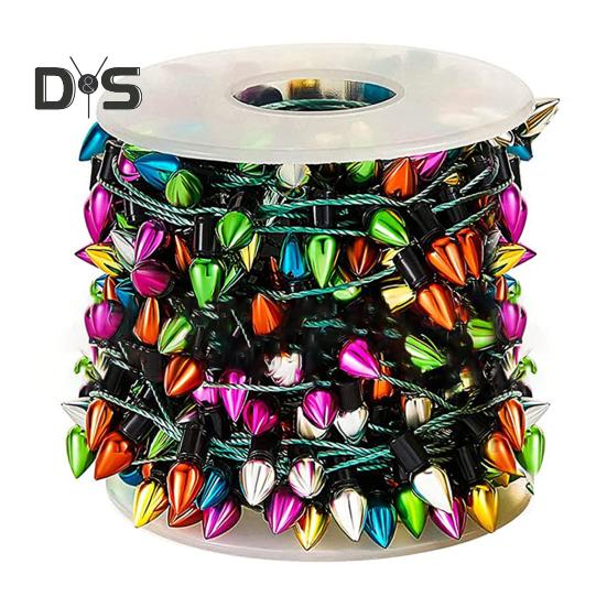 

Красочная рождественская гирлянда из лампочек, мини-поддельная гирлянда из пластиковых лампочек, украшение для кукольного домика, вечеринки, свадьбы, декора 50cm зелёный