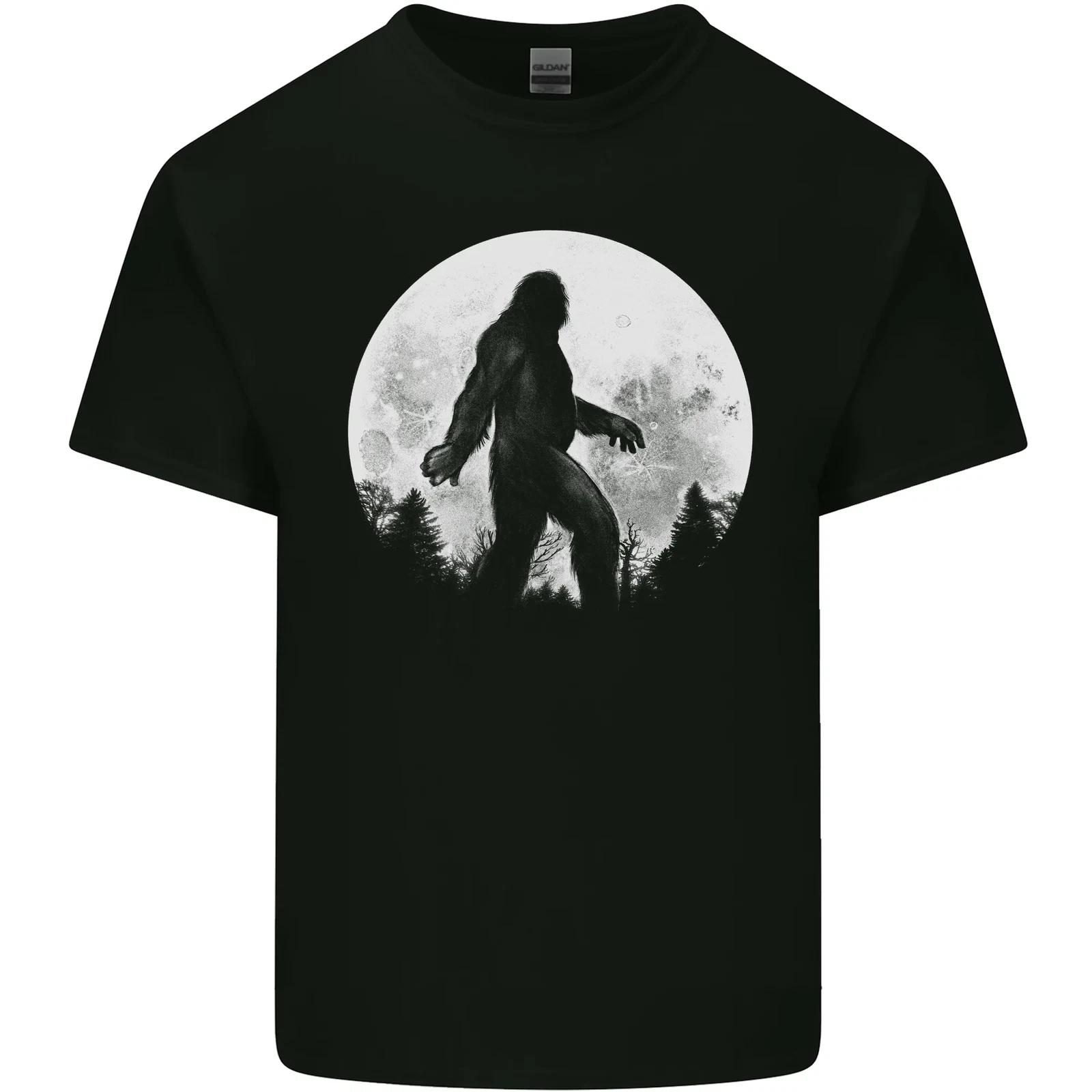 Bigfoot With a Moon Background Kids T-Shirt Childrens M