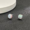 S925 Sterling Silver Opal and Colored Gemstone Stud Earrings for Women - Elegant Light Luxury Niche Design