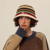 Warm Striped Fisherman Hat Anti-cold Woven Basin Cap Seaside Beach Cap Knitted Bucket Hat  Daily