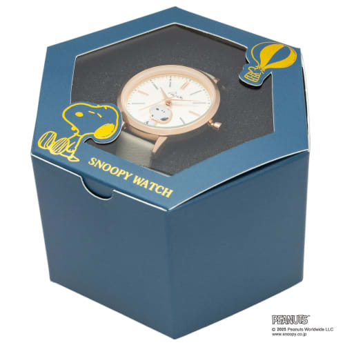 Fieldwork Women's Analog Snoopy Watch with Leather Strap, 2-Layer Watch, Gray, PNT-048-2