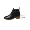 Damen Übergröße PU Kurze Chelsea Boots Lässige Kurzer Schaft Spitz Martin Stiefel Schuhe 36-43